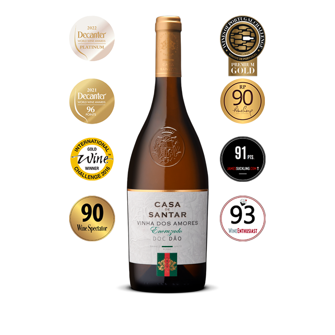 Vino Blanco de Dao, Portugal Casa de Santar Encruzado con reconocimientos.
